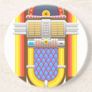 Posavasos De Arenisca Jukebox de estilo antiguo de los años 50