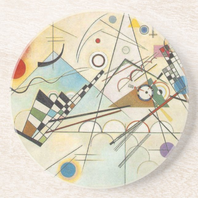 Posavasos De Arenisca Kandinsky Arte abstracto (Frente)