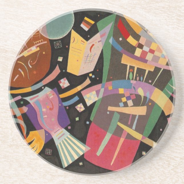 Posavasos De Arenisca Kandinsky Composition 10 Resumen de pintura (Frente)