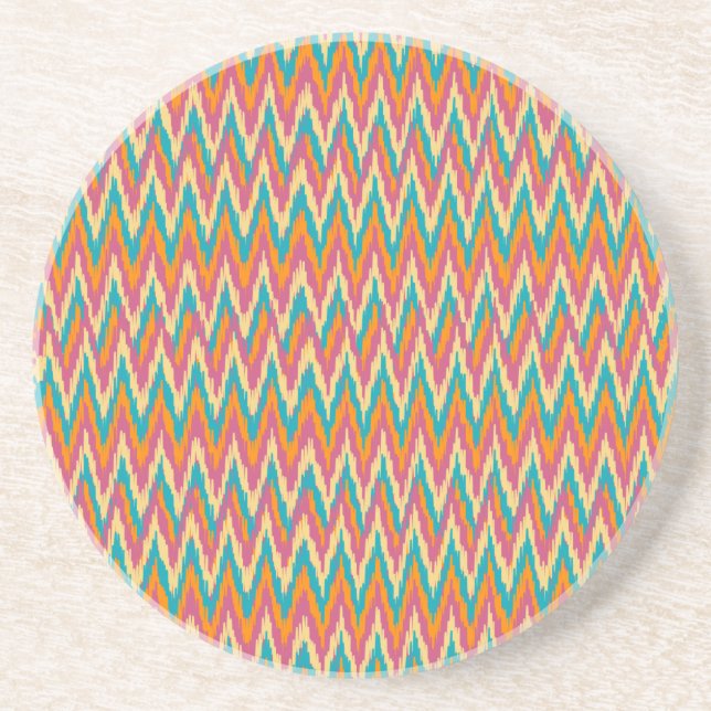Posavasos De Arenisca Kat Zigzag Diseño Colores de especias (Frente)
