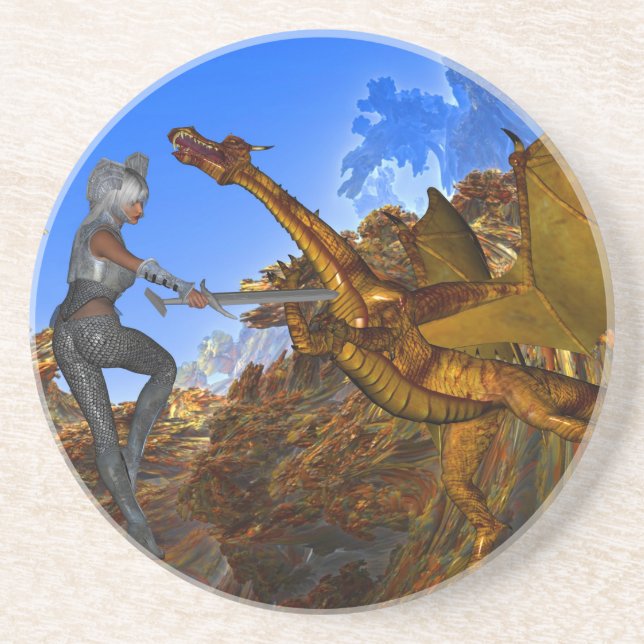 Posavasos De Arenisca Knights Quest (Frente)