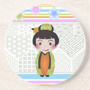Posavasos De Arenisca kokeshi noshi