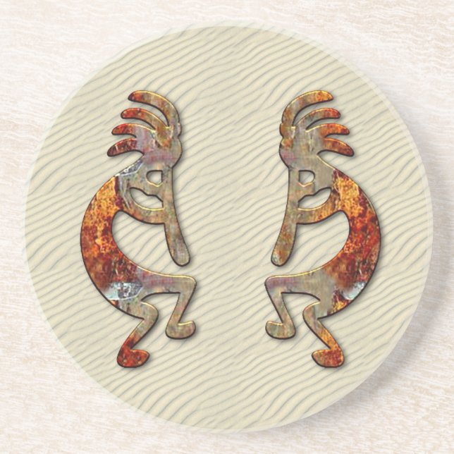 Posavasos De Arenisca Kokopelli TwoSq (Frente)