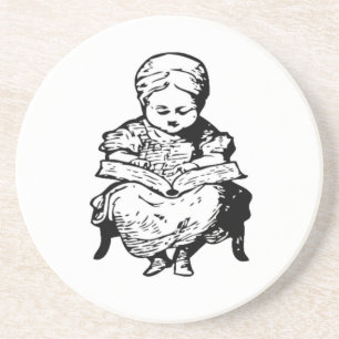 Posavasos De Arenisca La abuela te leyó un Ilustracion Personalizado de