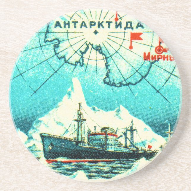 Posavasos De Arenisca La Antártida 1956 (Frente)