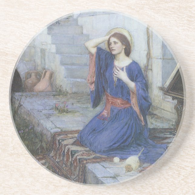 Posavasos De Arenisca La Anunciación de John William Waterhouse (Frente)