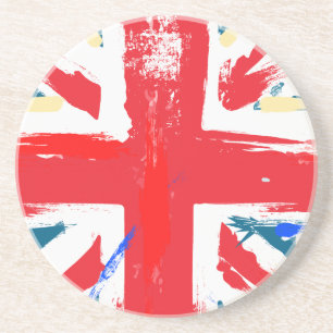 Posavasos De Arenisca La bandera británica Jack Flag Vintage Worn