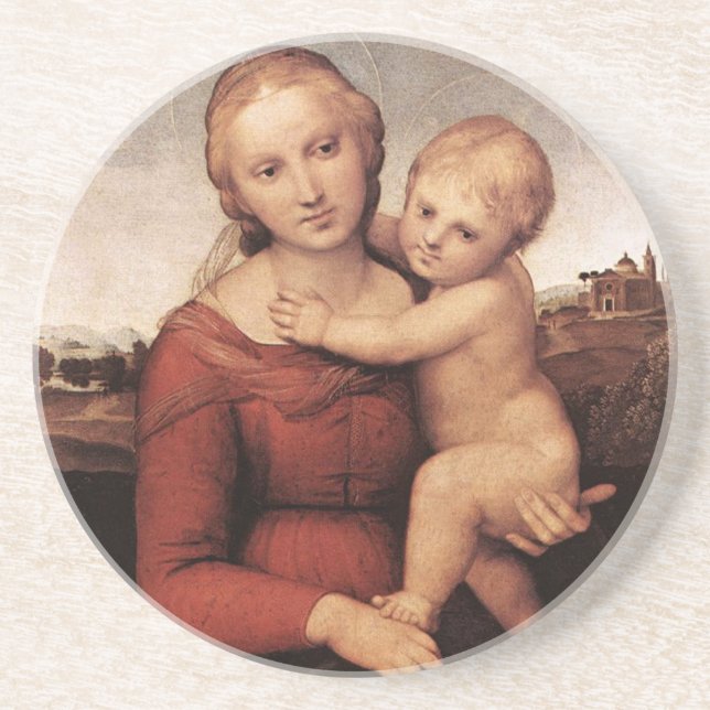 Posavasos De Arenisca La bella Madonna de Raphael (Frente)