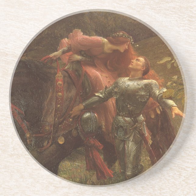 Posavasos De Arenisca La Belle Dame sans MGracias por Sir Frank Dicksee (Frente)