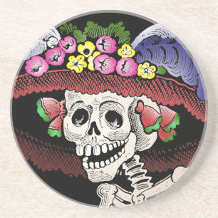 Posavasos De Arenisca La Calavera Catrina [práctico de costa]