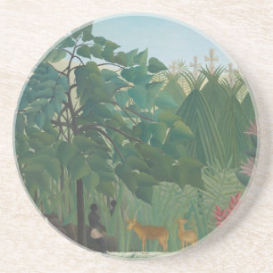 Posavasos De Arenisca La Cascada de Henri Rousseau, Arte Antiguo Fino