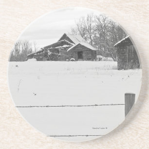 Posavasos De Arenisca La escoria de invierno de Rustic Shacks