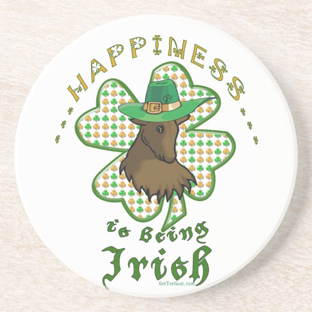 Posavasos De Arenisca La felicidad es ser irlandés (Frente)