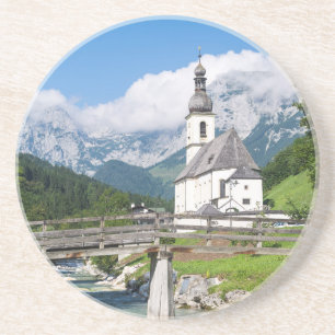 Posavasos De Arenisca La iglesia parroquial de Ramsau en Baviera, Aleman