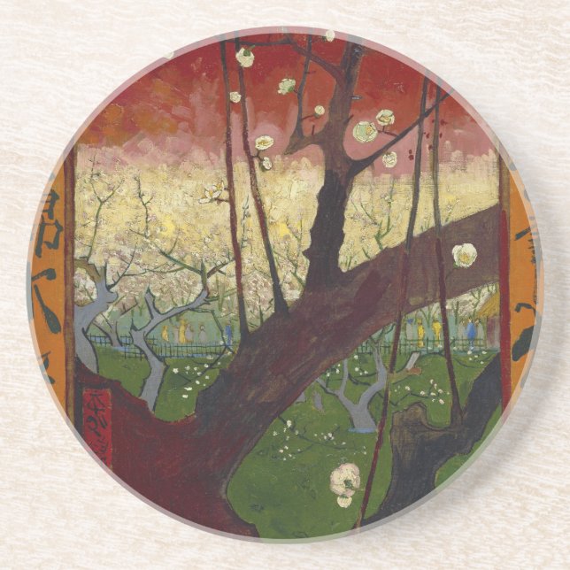 Posavasos De Arenisca La japononaiserie de Van Gogh después de Hiroshige (Frente)