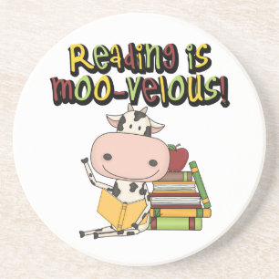 Posavasos De Arenisca La lectura es MOO-velous