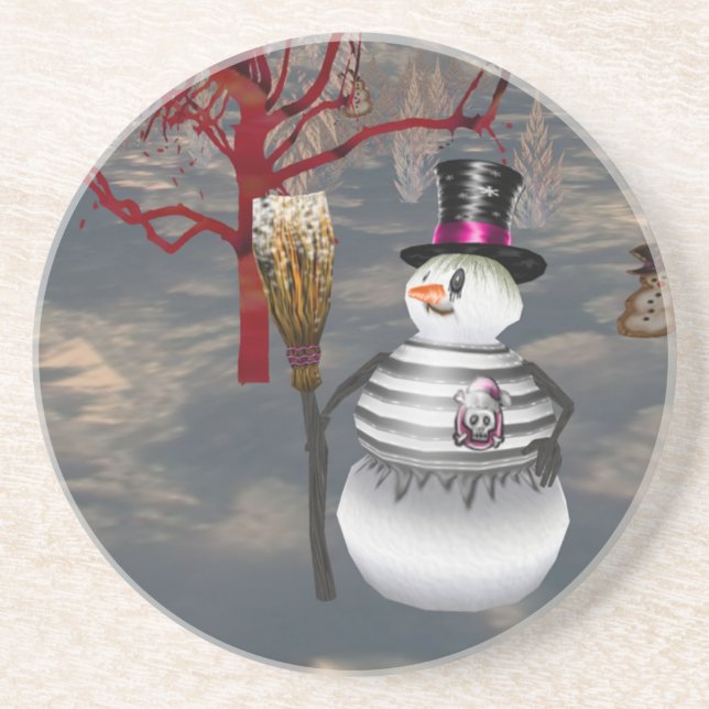 Posavasos De Arenisca La montaña rusa gótica de Snowman (Frente)