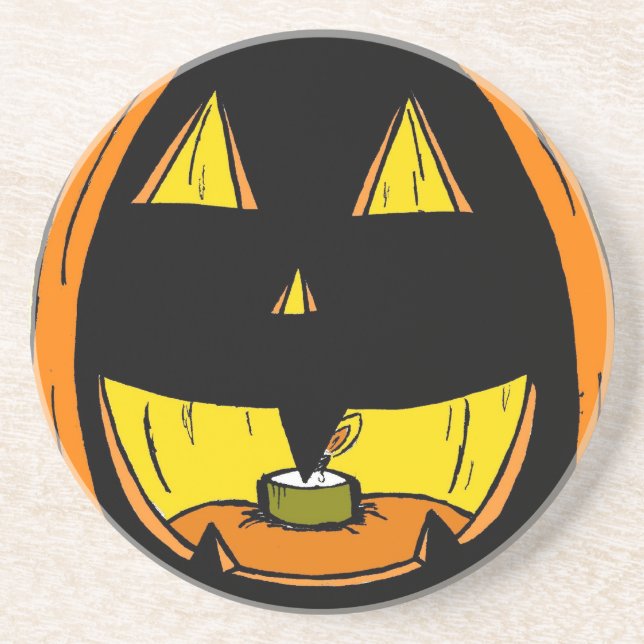 Posavasos De Arenisca La montaña rusa Jack o' Lantern (Frente)