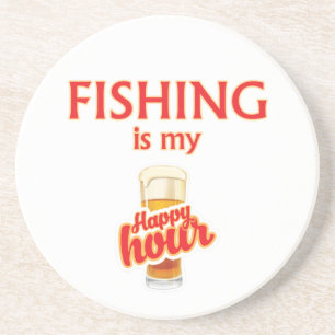 Posavasos De Arenisca La pesca es mi hora feliz