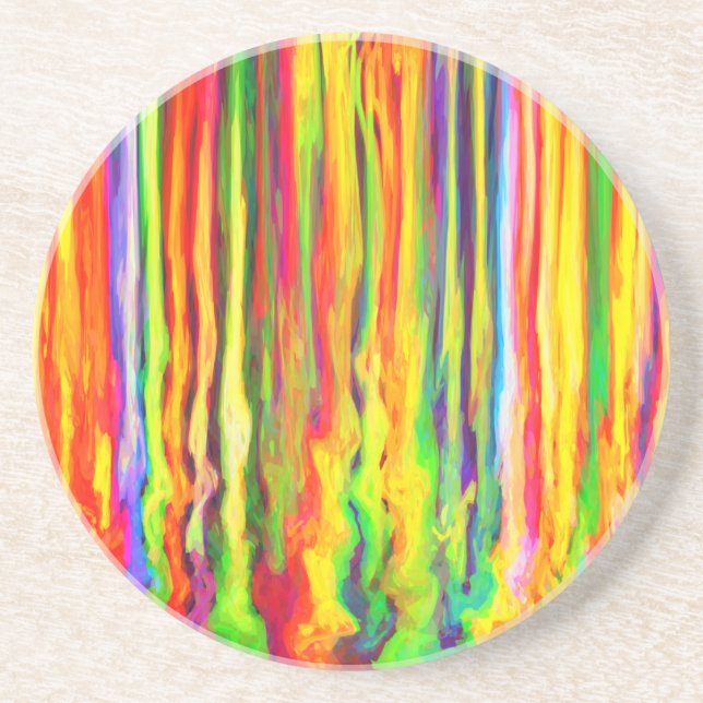 Posavasos De Arenisca La pintura creativa del goteo raya arte abstracto (Frente)