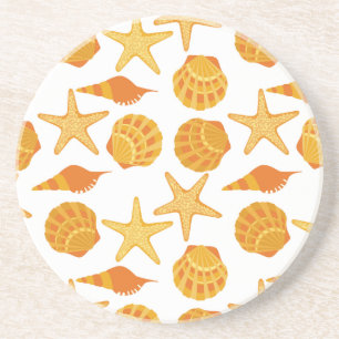 Posavasos De Arenisca La playa anaranjada Shell modela