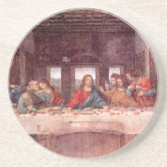 Posavasos De Arenisca La última cena de Leonardo da Vinci, Renacimiento (Frente)