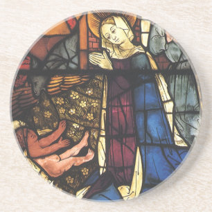 Posavasos De Arenisca La vintage escena de la Natividad navideña en vidr
