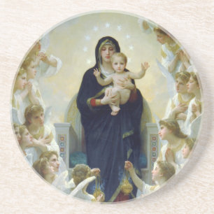 Posavasos De Arenisca La Virgen con los Ángeles Poster por Bougeureau