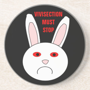 Posavasos De Arenisca La Vivisección Debe Detener Las Atardes De Conejo 