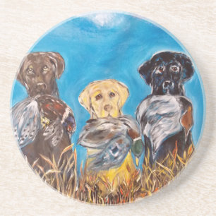 POSAVASOS DE ARENISCA LABRADORES RETRIEVERS