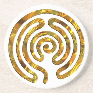 Posavasos De Arenisca Labyrinth GOLD   hacer su propio fondo