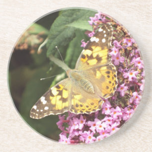 Posavasos De Arenisca Lady Butterfly pintada