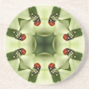 Posavasos De Arenisca Ladybug Kaleidoscope Animal Coaster
