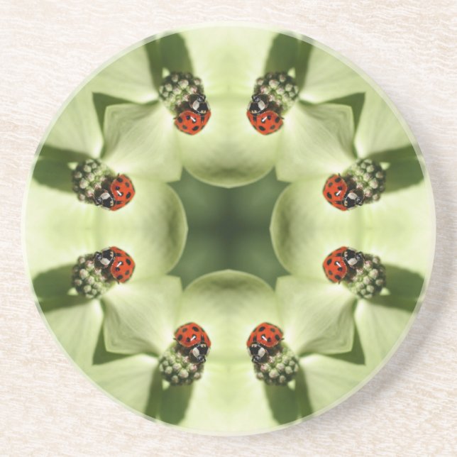 Posavasos De Arenisca Ladybug Kaleidoscope Animal Coaster (Frente)