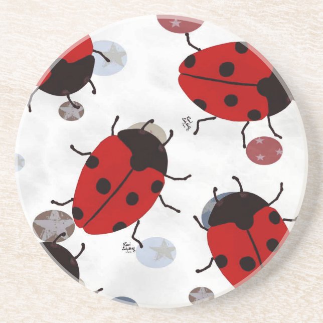 POSAVASOS DE ARENISCA LADYBUGS (Frente)