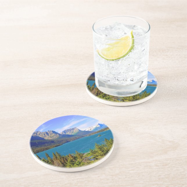 Posavasos De Arenisca Lago st. Mary, Parque Nacional Glacier, Montana (Lado)