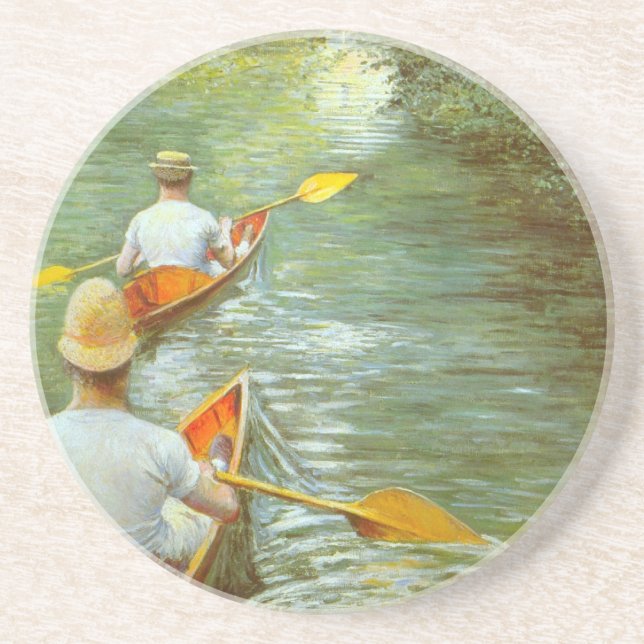 Posavasos De Arenisca Las canoas, personajes de Gustave Caillebotte (Frente)
