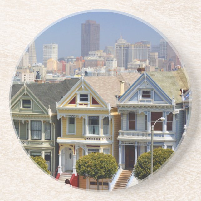 Posavasos De Arenisca Las famosas damas pintadas de San Francisco (Frente)