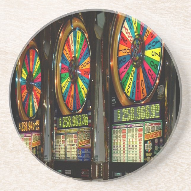Posavasos De Arenisca Las Vegas Slots (Frente)
