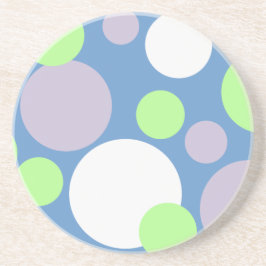 Posavasos De Arenisca Lavanda Menta & Puntos Blancos