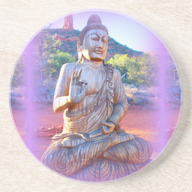 Posavasos De Arenisca lavender aura buddha (Frente)