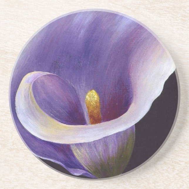 Posavasos De Arenisca Lavender Calla Lily (Frente)