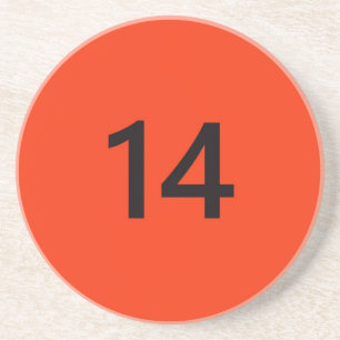Posavasos De Arenisca Legendario Nº 14 en naranja y negro