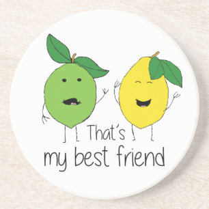 Posavasos De Arenisca Lemon y Lime Best Friends BFF