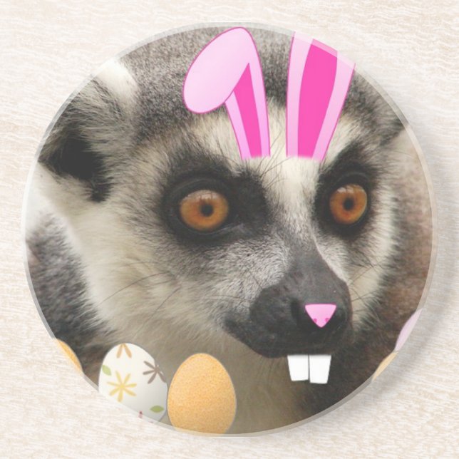 Posavasos De Arenisca Lemur de Pascua (Frente)