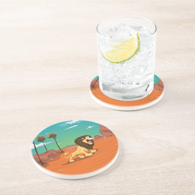 Posavasos De Arenisca león (Lado)