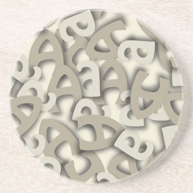 Posavasos De Arenisca Letra A Gris (Frente)