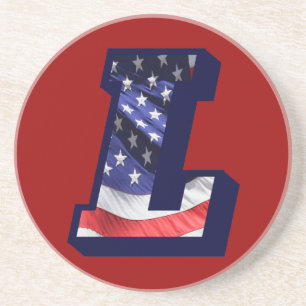Posavasos De Arenisca Letra americana de la bandera "L"