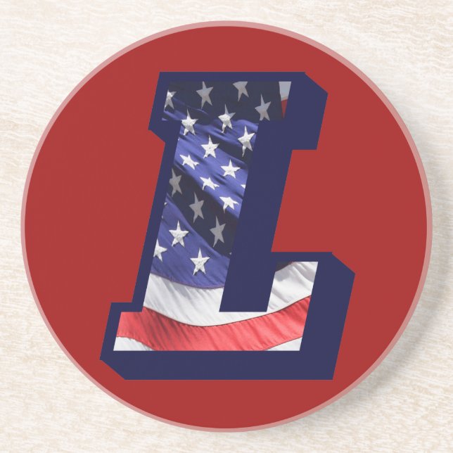 Posavasos De Arenisca Letra americana de la bandera "L" (Frente)