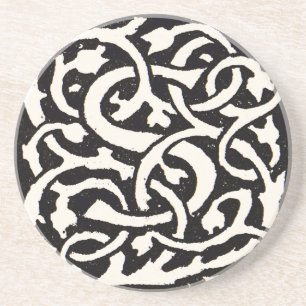 Posavasos De Arenisca Letra Art Nouveau de Monograma Antiguo